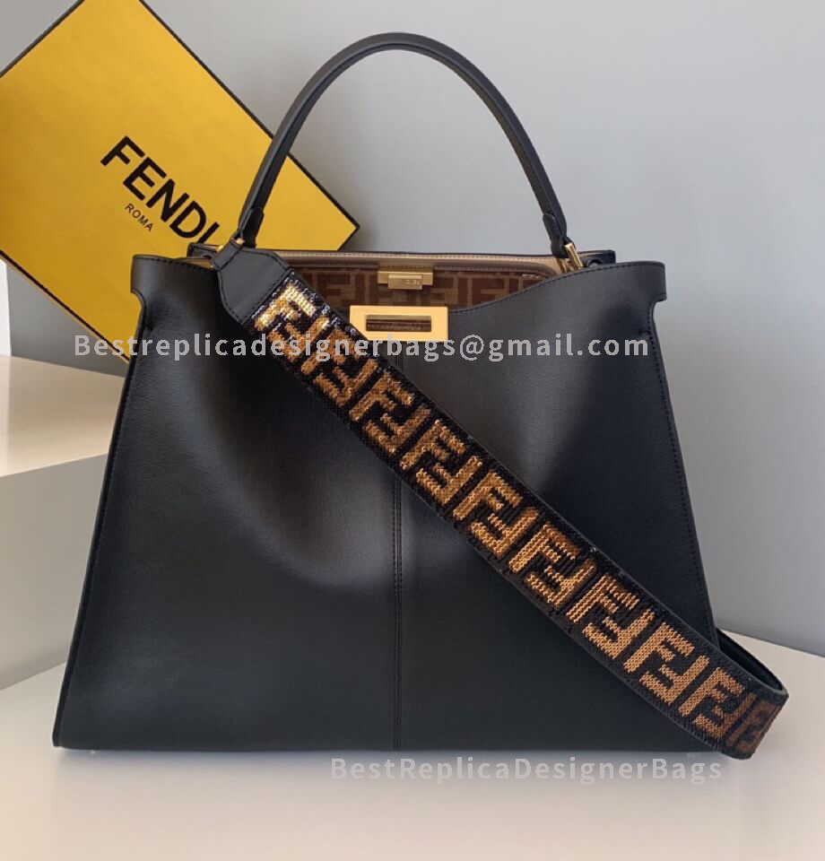 Fendi Peekaboo X-Lite Large Black Leather Bag 304